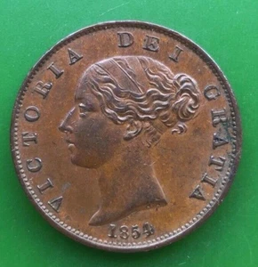 Moneda de medio centavo de cobre Victoria 1854 #2038 - Imagen 1 de 2