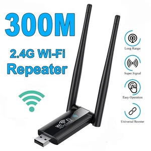 2.4gG 300mbps Wireless USB Wifi Dual Band Dongle Network Repeater Extender  Usps - Bild 1 von 8