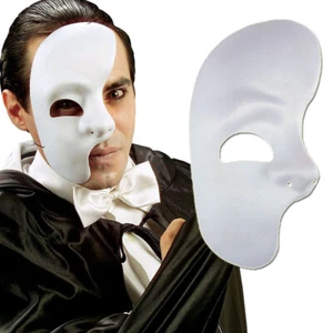Demi-masque blanc fantôme demi-masque opéra masque fantôme opéra masques masque d'opéra - Photo 1/1