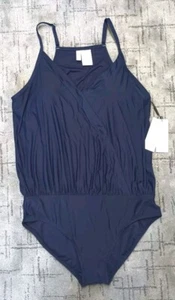 Calvin Klein Einteiler Bademode Badeanzug Gr. 12 Plissee gefüttert Navy Stretch - Bild 1 von 12