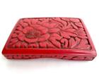 Japanese Small Wooden Case Relief Sculpture Box 3.3 x 2.1 inch Tsuishu
