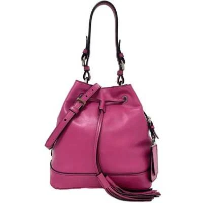 Prada Drawstring 2way Bag Pink FUXIA BN2785 Good Condition Tassel Rare Soft - Image 1 of 4