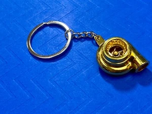 Gold Turbo Turbine Auto Parts Keychain - Key Ring Chain - Fast Usa Shipping - Picture 1 of 13