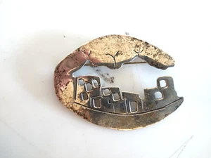 Sterling Silver Pueblo Village Native American Artisan Pin Zuni Nakai - Picture 1 of 8