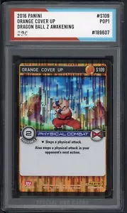 2016 PANINI ORANGE COVER UP DRAGON BALL Z AWAKENING #S109 SOC POP1 AUTHENTICATED - Picture 1 of 2