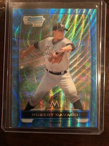 2012 Bowman Chrome Rookie Blue Wave Refractor Robert Ravago Marlins - Picture 1 of 1