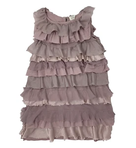 Crewcuts Girls 4 5 Pink Mauve Layered Cotton and Silk Ruffle Dress - Picture 1 of 5