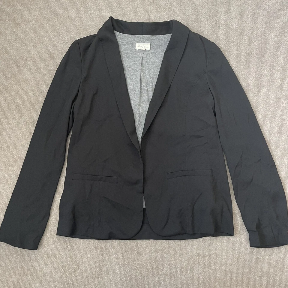 Blazer Lou & Grey Mujer Pequeño Negro Ligero Jersey Forrado Informal Cómodo Foto 1 de 4