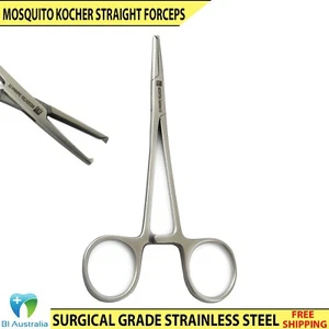 Dental Locking Forceps Mosquito Kocher Halstead Straight 12.5cm Instruments - Foto 1 di 3