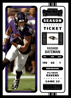 2022 Panini Contenders Football #6 Rashod Bateman Ravens - Image 1 of 2