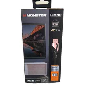 NEW Monster 6ft HDMI Cable 4K HDR UHD Gold High Speed 21.0 Gbps - Picture 1 of 5