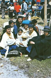 Postkarte FX: Quito, Ecuador, Otavalan Familie, Chrom, unverpostet - Bild 1 von 2