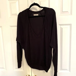 We the Free Waffle Knit Dolman Sleeve Top Black Size S - Picture 1 of 8