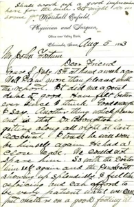 1883 PENOBSCOTT MINE DAKOTA TERRITORIO MARSHALL ENFIELD MD MEMBRETE CLARINDA IA - Imagen 1 de 4