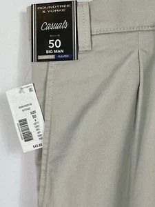 Roundtree & Yorke Mens Casuals Classic Fit Pleated Front Short Black 44/Stone 50 - Picture 1 of 14