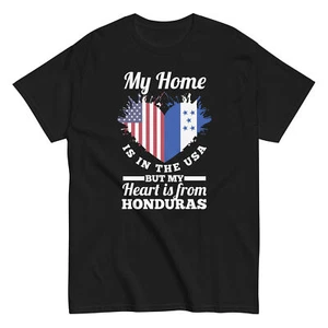 Honduras Shirt - My Home Is in the USA but My Heart Is from Honduras Pride Tee - Picture 1 of 8