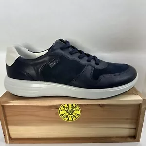 Sneakers da uomo ECCO Navy morbide in pelle morbida essenziali per tutti i giorni taglia 10 US 44 EUR - Foto 1 di 10