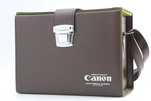 [MINT]  Canon Genuine Vintage Brown Leather Camera Bag Hard Case Box From JAPAN - Picture 1 of 8