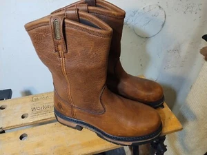 Rocky Ironclad Waterproof Wellington Leather Work Boots Brown 6685 Size 10 W *EC - Picture 1 of 9