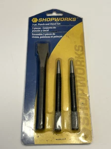 SHOPWORKS - 3PC Punch and Chisel Set , Chrome Vanadium Alloy Steel - New - Picture 1 of 2