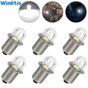 (6) 18 VOLT P13.5S Flashlight White LED Bulbs for Ryobi P700 P703 FL1800 - Picture 1 of 9