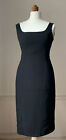Zara Damen elegant sitzendes Polyesterkleid schwarz unterknielang UK 10 (M)