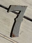 Cast Iron Western Number 7 Sign Rustic 4” tall Alphabet