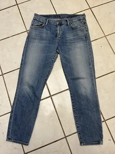 GOLDSIGN Light Wash VIRTUAL Ankle Length High Rise Tapered Jeans Sz 29 - Picture 1 of 7