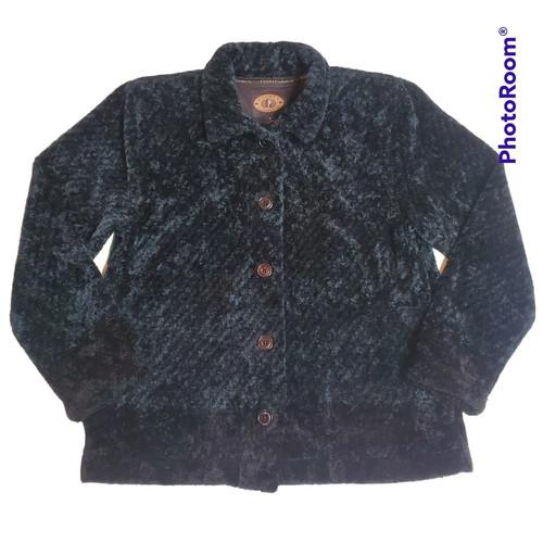 VETEMENTS Giacca pelliccia sintetica vintage County Clothing Co bottoni nero acqua corta donna taglia small