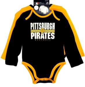 Body neonato Pittsburgh Pirates MLB confezione da 2 bambini baseball creepers manica lunga - Foto 1 di 2