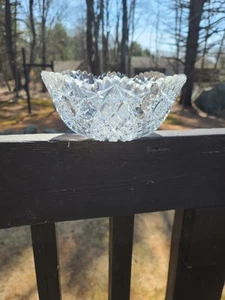 Antique American Brilliant Cut Glass Crystal Heavy 8" Bowl - Picture 1 of 9