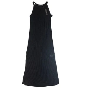 Tahari Black Crochet Dress Swim Cover-up Large NWT Sleeveless Midi Overlay - Picture 1 of 5
