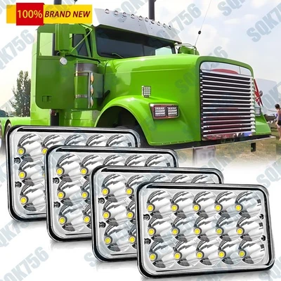 Faros LED 4x6" 4 piezas para Peterbilt 357 379 378 Freightliner Classic 1988-2007 Foto 1 de 4