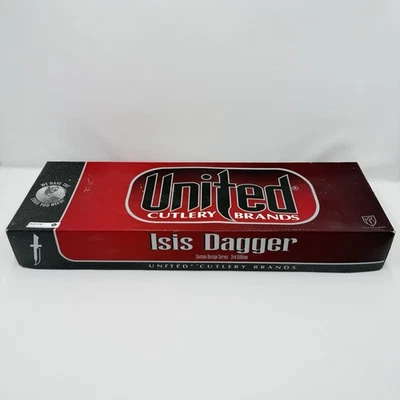 Cuchillo de hoja fija United Cutlery Isis Dagger tercera edición con placa de exhibición Foto 1 de 4