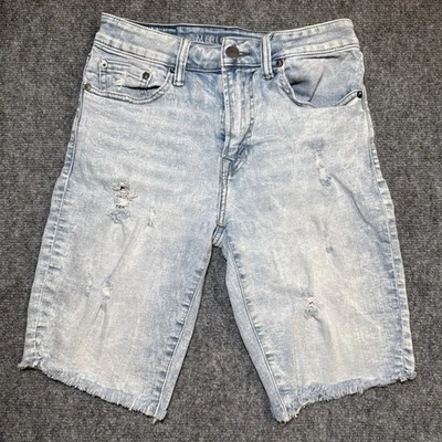 Bermudas de mezclilla para hombre American Eagle cortas talla 28 desgastadas lavado claro entrepierna de 10" Foto 1 de 4