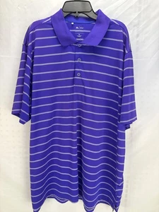Adidas Golf Purple Striped Polo Shirt Climalite Men’s Size XL Short Sleeve - Picture 1 of 8