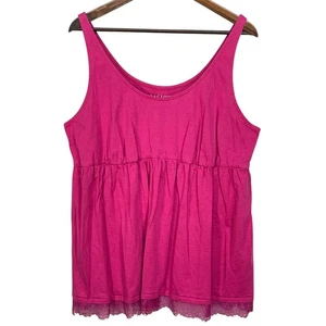 Cacique Sleepwear Pink Lace Trim Sleeveless Tank Top Plus Size 22/24 - Picture 1 of 7