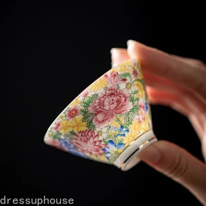 50ML Ceramic Enamel Colored Tea Cup Owner's Tasting Cup Tea Set Supplies - Picture 1 of 5