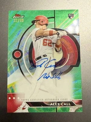 2023 Topps Finest Alex Call RC Green Finest Auto /99 #FA-AC Nationals - Image 1 of 3