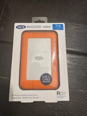 Brand New LaCie Rugged Mini SSD 1TB Solid State Drive USB 3.2 Gen 2x2 2Gbps! - Image 1 of 4