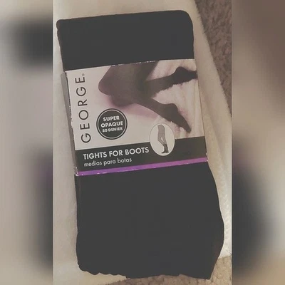 GEORGE NEGRO CONTROL TOP PANTY MANGUERA PARA BOTAS NUEVO CON ETIQUETAS Foto 1 de 2