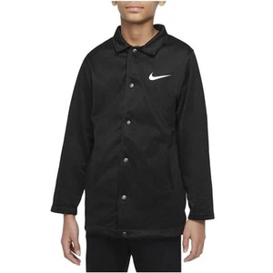 Nike Big Boy's Black Therma-FIT Snap-Up School Uniform Jacket Youth Size M - Picture 1 of 7
