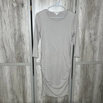 Vestido James Perse para mujer talla 1 fruncido elástico forrado color beige Foto 1 de 4
