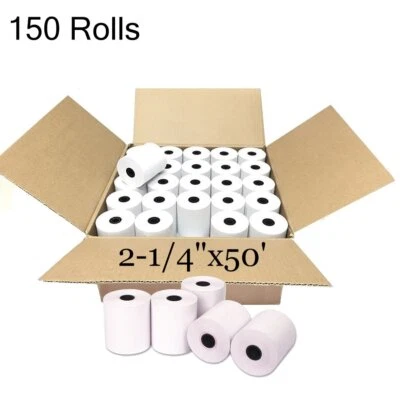 150 rollos de papel térmico 2-1/4"x50' POS caja registradora tarjeta de crédito Verifone VX520 Foto 1 de 4
