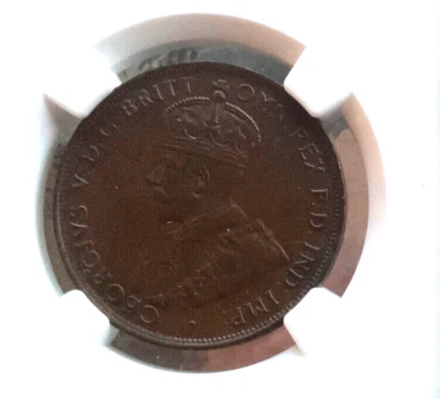 1929 Australia 1 Penny, NGC AU 58 - Image 1 of 3