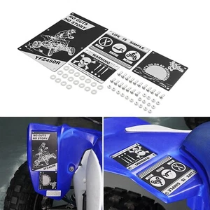 4x Fender Warning Sticker Tags Badges For Yamaha YFZ450X 10-11 YFZ450R 2009-2024 - Picture 1 of 9
