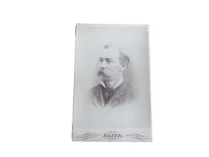 Cabinet Card Distinguished Middle Aged Man with Full Mustache and Sash Pin - Picture 1 of 2
