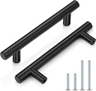 Probrico 5 Pack Flat Black Kitchen Cabinet Pulls 3 3 4 Inch Hole Centers Cabin