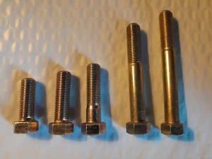 7/16-20 Hex Cap Screw/Bolts Fine Thread Grade 9 Yellow Zinc USA L-9, length/qty - Picture 1 of 1