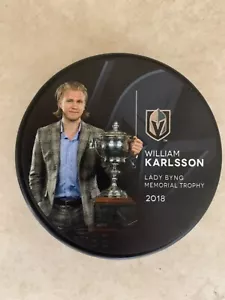 Vegas Golden Knights William Karlsson Lady Byng Award Preseason Puck #2 - Picture 1 of 2